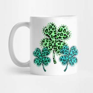 Trio Green Leopard Shamrock Mug